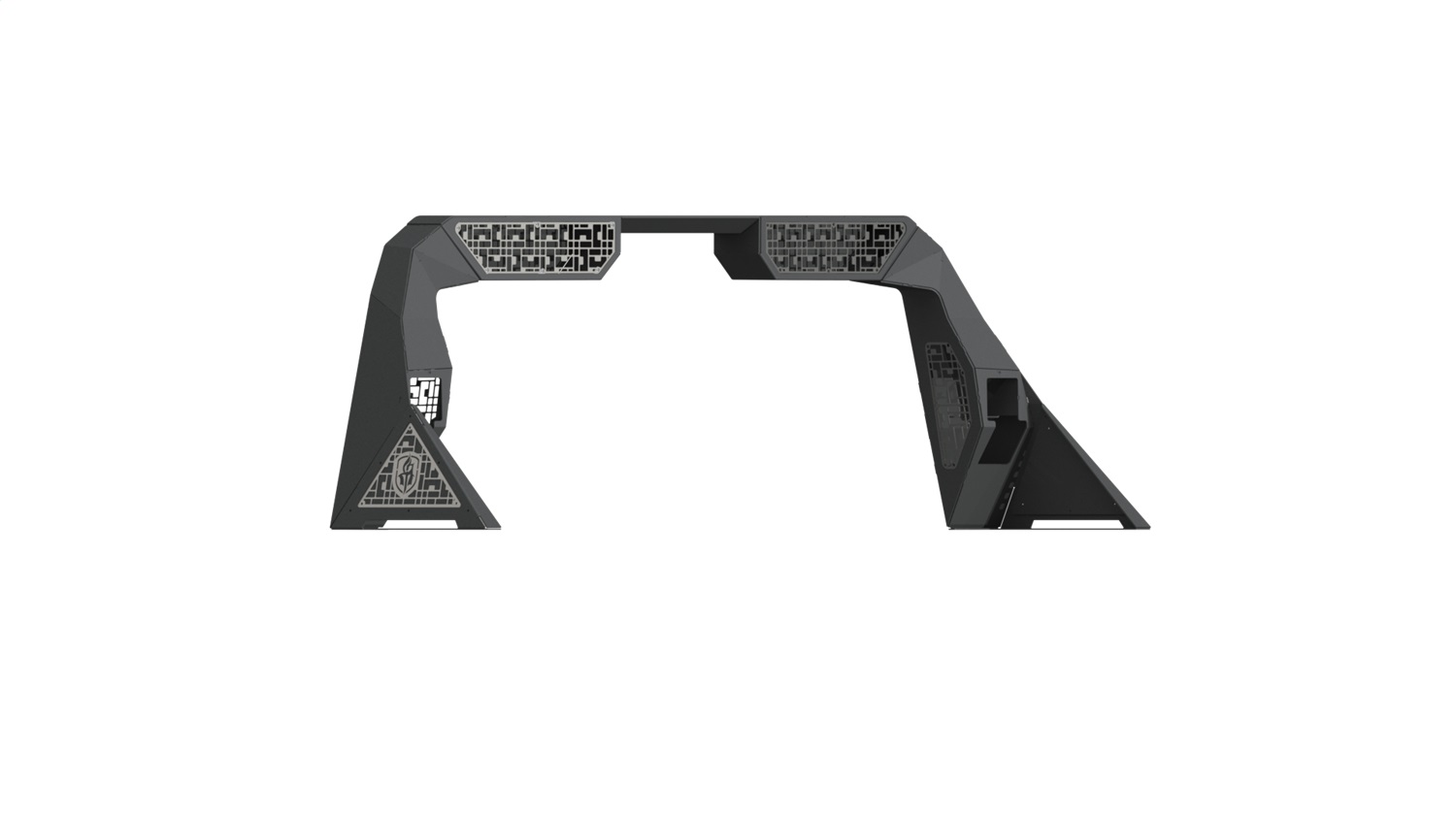 Road Armor 6992DHRP-C2-MD - 99-20 Ford F-250 iD Headache Rack w/Bedrail Pods/Dual 10in Pod/Brake Lamp Relief/iD - Raw