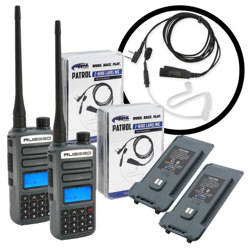 Rugged Radios RUGGED-OUTDOOR-PACK - GREAT OUTDOORS PACK - GMR2 PLUS - GMRS / FRS Two Way Handheld Radios with Accessories