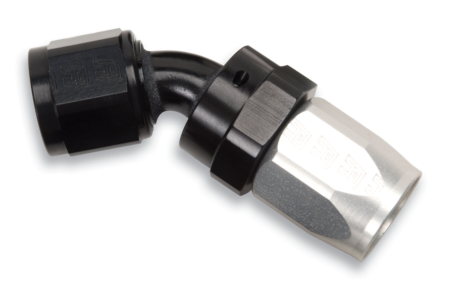 Russell 613113 - Performance -10 AN Black/Silver 45 Degree Full Flow Swivel Hose End Russell 613113 - Performance -10 AN Black/Silver 45 Degree Full Flow Swivel Hose End