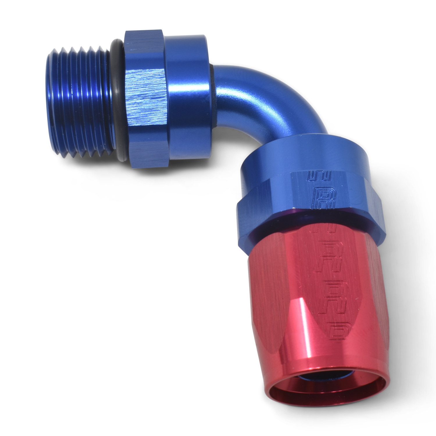 Russell 612470 - Performance Hose End #8 Hose to #8 Radius Inlet Port 90 Deg Red/Blue Russell 612470 - Performance Hose End #8 Hose to #8 Radius Inlet Port 90 Deg Red/Blue