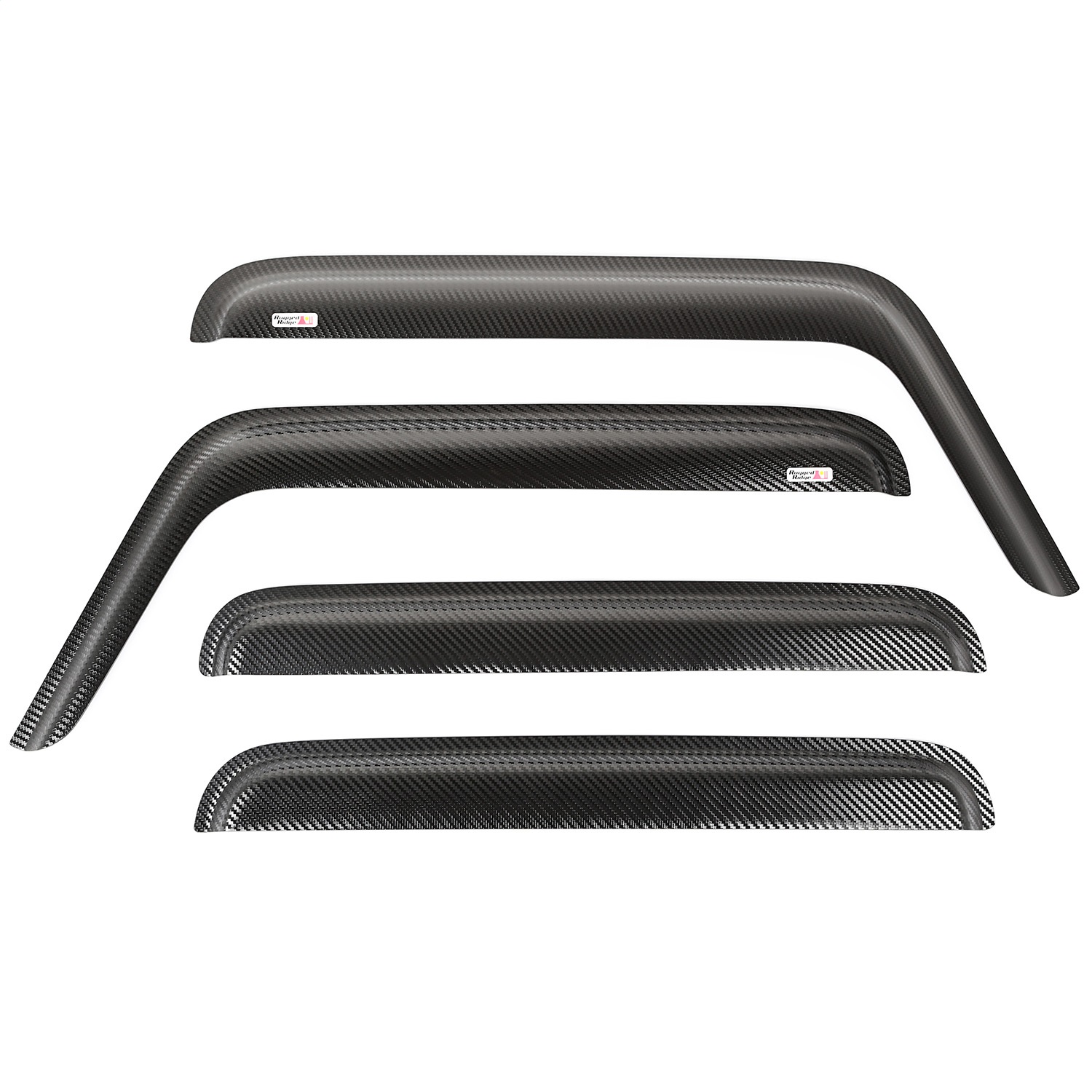Rugged Ridge 11349.10 - Window Visors Carbon Fiber 4Door 07-18 Jeep Wrangler Rugged Ridge 11349.10 - Window Visors Carbon Fiber 4Door 07-18 Jeep Wrangler