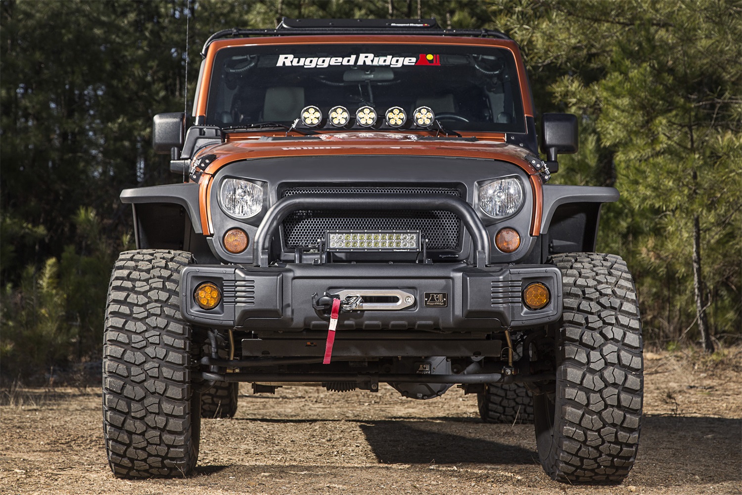 Rugged Ridge 11544.05 - Spartacus Stubby Bumper, Black; 07-18 Jeep Wrangler JK/JKU