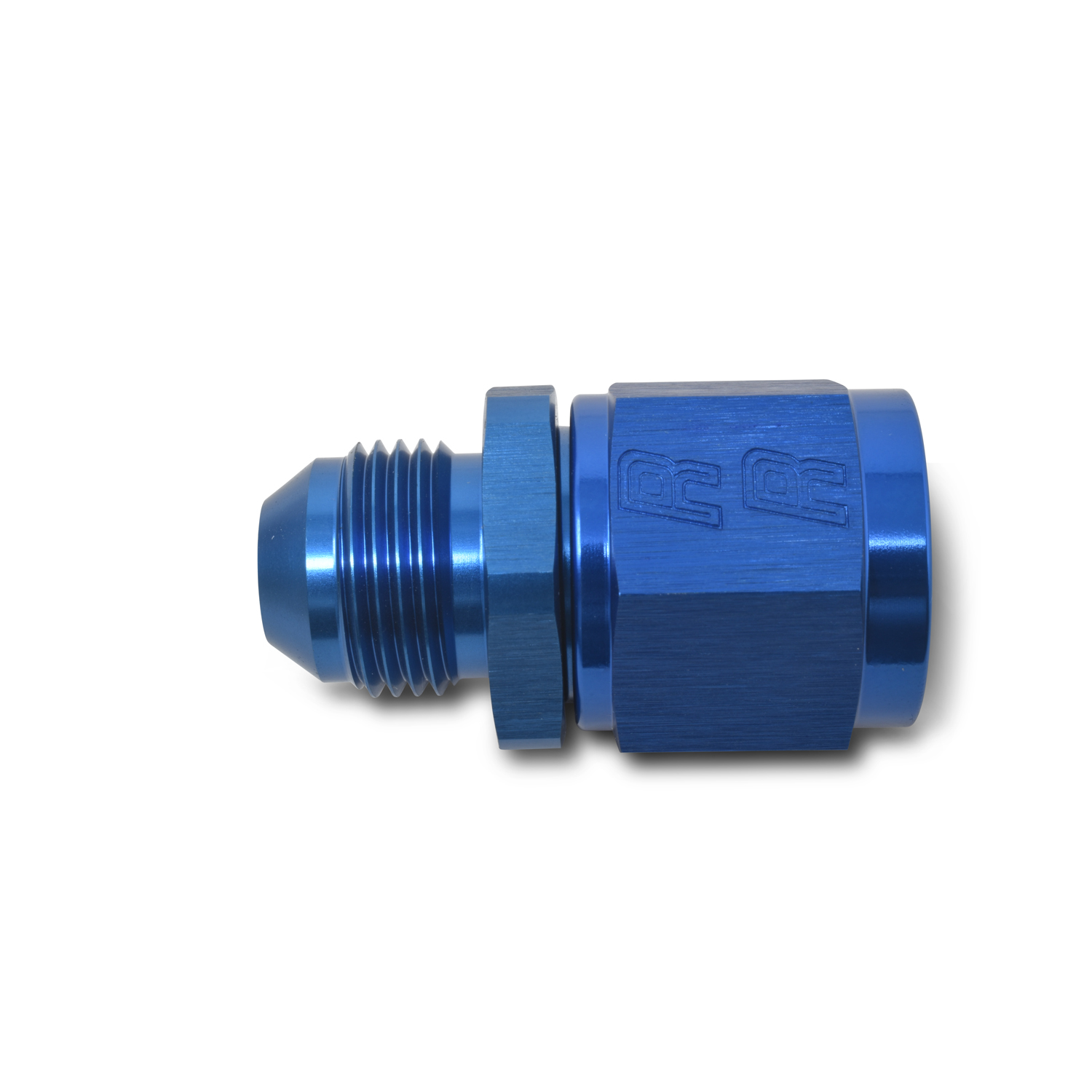 Russell 660000 - Performance BLUE ANODIZED -6 TUBE COUPLING NUT W/ FLARED REDUCER TO -4 AN MALE