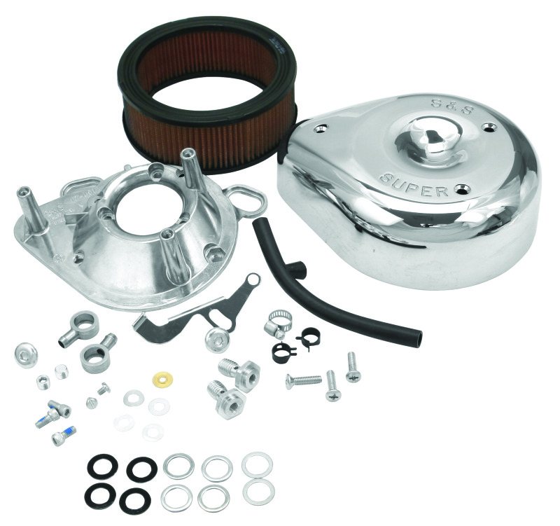 S&S Cycle 17-0404 - 93-99 BT/91-03 Sportster Models Teardrop Air Cleaner Kit for S&S Super E/G Carb