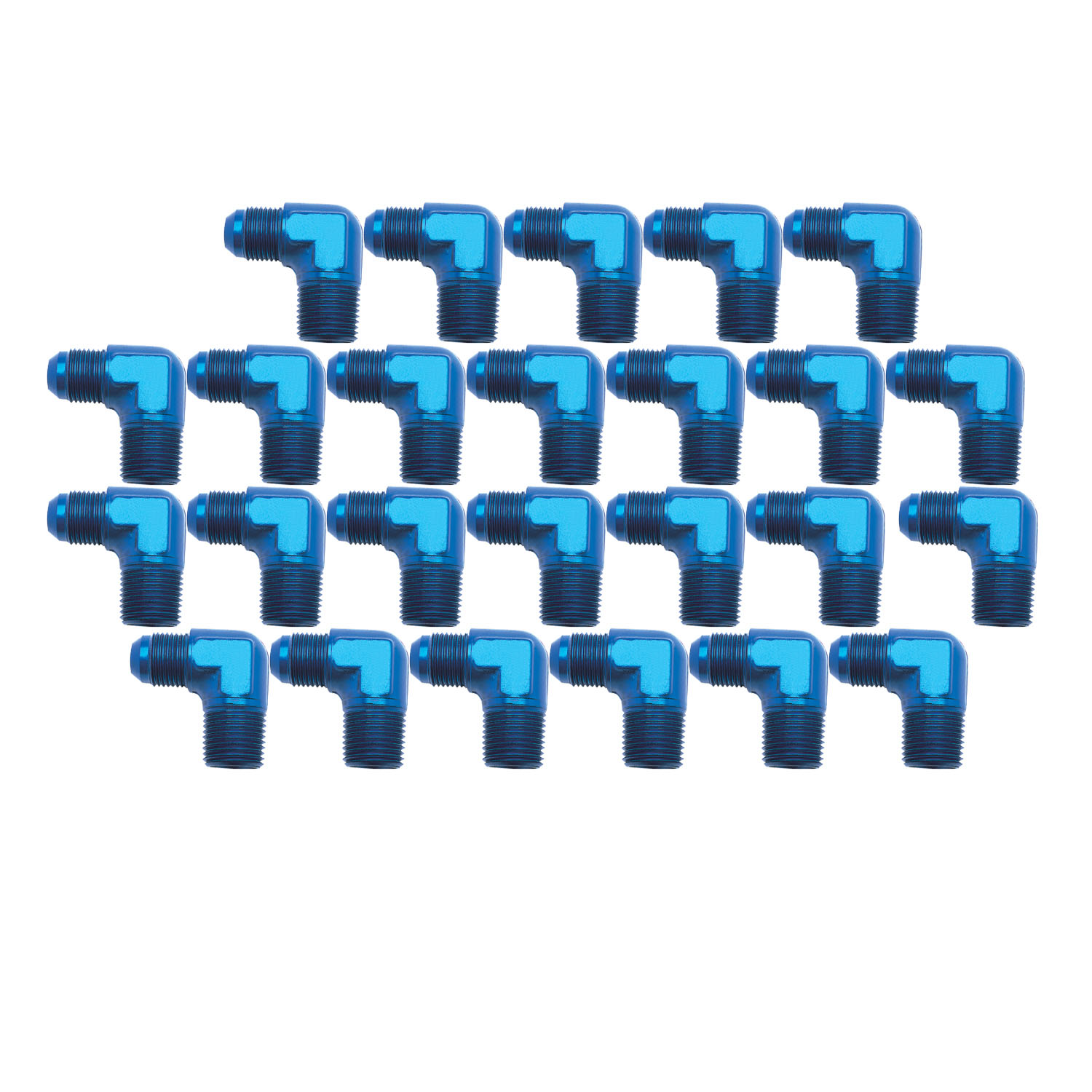 Russell 660848 - Performance -6 AN to 3/8in NPT 90 Degree Flare to Pipe Adapter (Blue) (25 pcs.) Russell 660848 - Performance -6 AN to 3/8in NPT 90 Degree Flare to Pipe Adapter (Blue) (25 pcs.)
