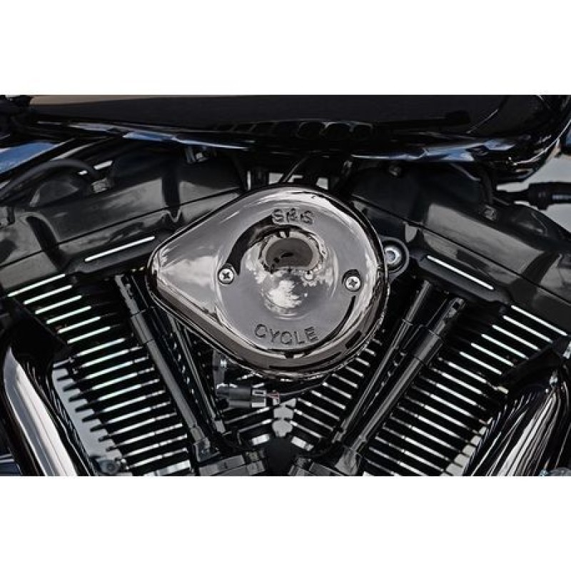 S&S Cycle 170-0782 - 17-23 M8 Models Lava Chrome Stealth Mini Teardrop Air Cleaner Kit