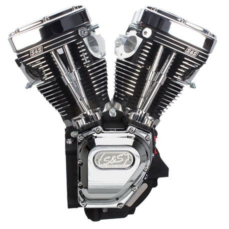 S&S Cycle 310-0737A - 99-06 BT T134 Assembled Long Block Engine - Wrinkle Black