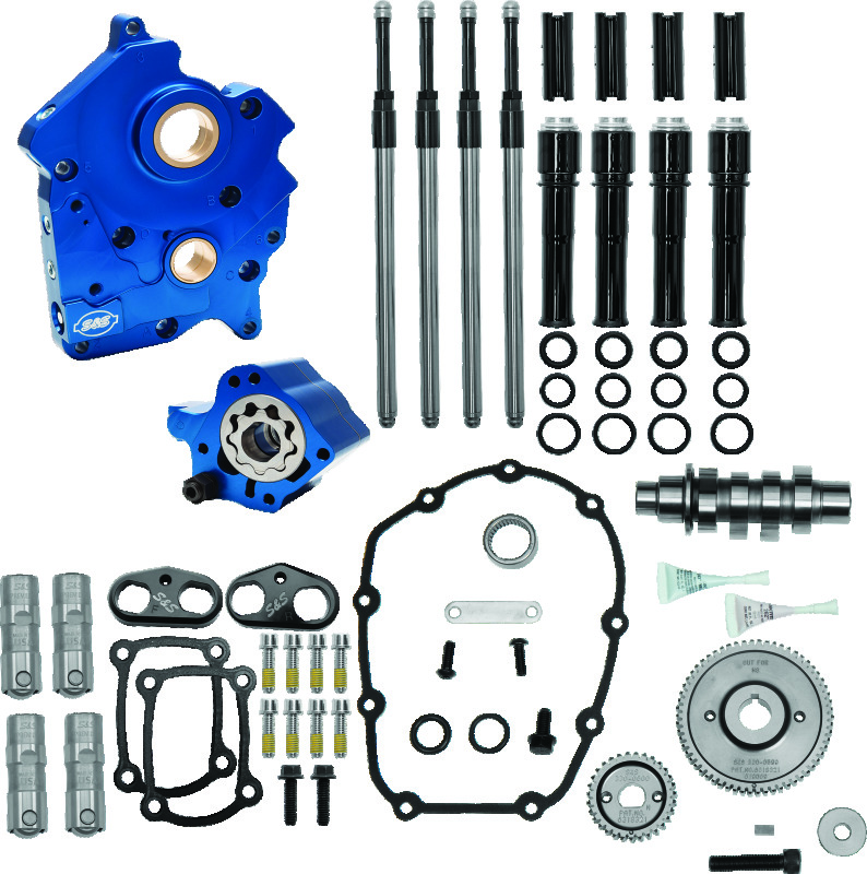 S&S Cycle 310-1014A - 2017+ M8 Models Gear Drive 475G Cam Chest Kit w/ Black Pushrod Tubes - Oil Cooled