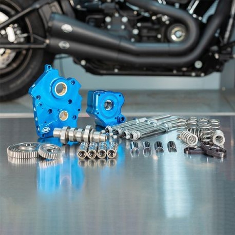 S&S Cycle 310-1081A - 2017+ M8 Models Gear Drive 550GG Cam Chest Kit w/ Chrome Pushrod Tubes - Water Cooled