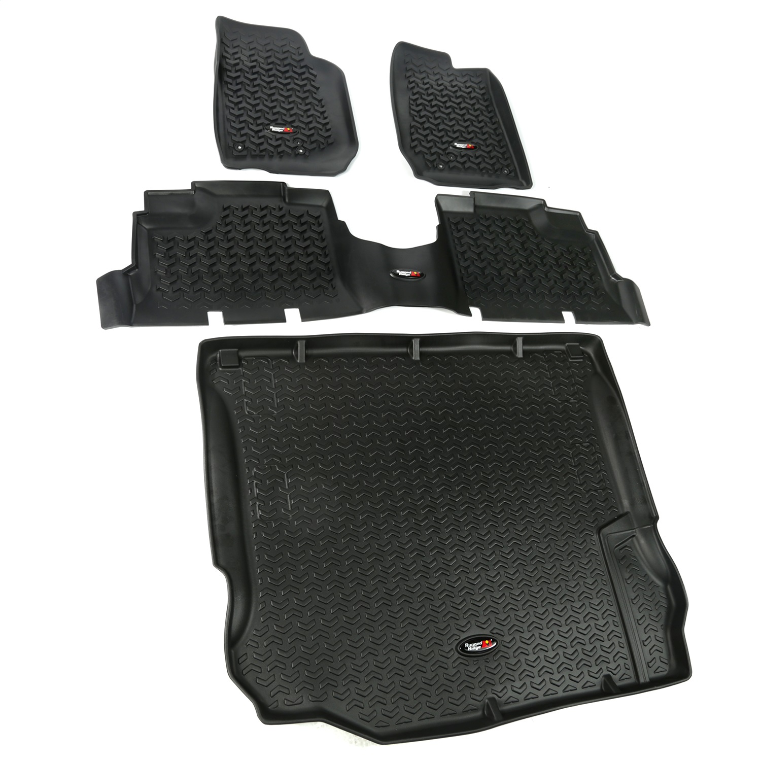 Rugged Ridge 12988.04 - Floor Liner Front/Rear/Cargo Black 2011-2018 Jeep Wrangler Unlimited JK 4 Dr Rugged Ridge 12988.04 - Floor Liner Front/Rear/Cargo Black 2011-2018 Jeep Wrangler Unlimited JK 4 Dr