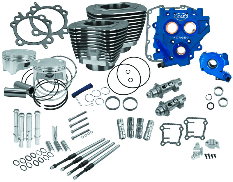 S&S Cycle 330-0668 - 07-17 BT 110in Power Package - Wrinkle Black