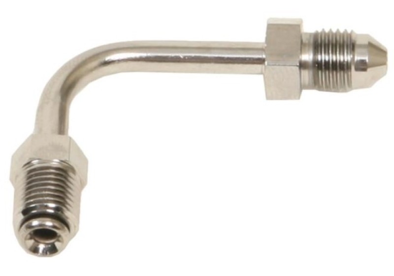 Russell R4282C - Performance 3/8in-24 Inverted Flare to Male -3AN Steel Chrome 90 Degree Brake Line Fitting