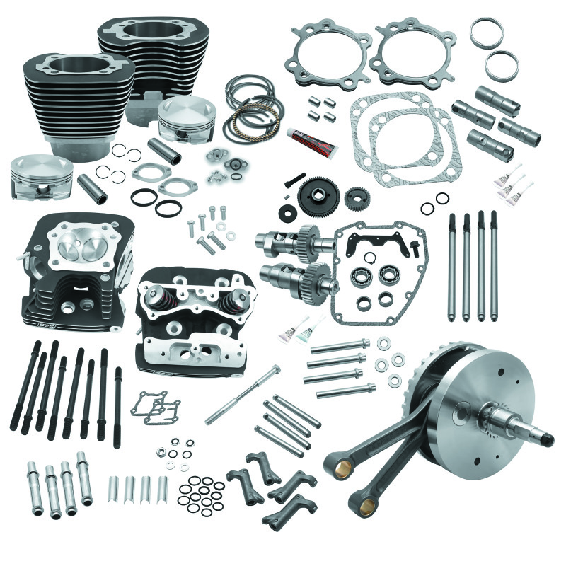 S&S Cycle 900-0565 - 00-06 BT 124in Hot Set Up Kit w/ S&S Cylinder Heads - Wrinkle Black S&S Cycle 900-0565 - 00-06 BT 124in Hot Set Up Kit w/ S&S Cylinder Heads - Wrinkle Black