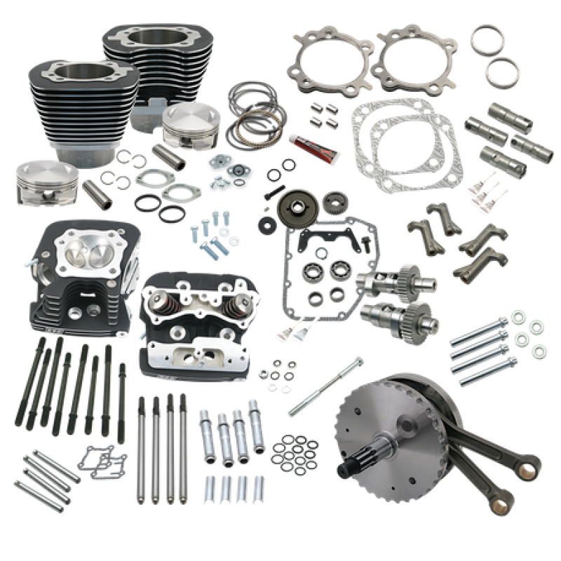 S&S Cycle 900-0564 - 99-06 BT 124in Hot Set Up Kit W/ S&S Cylinder Heads - Wrinkle Black S&S Cycle 900-0564 - 99-06 BT 124in Hot Set Up Kit W/ S&S Cylinder Heads - Wrinkle Black