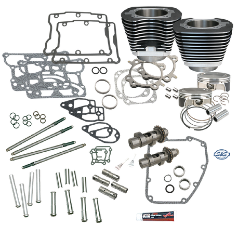 S&S Cycle 900-0354 - 07-17 BT S&S 106in Big Bore Hot Set Up Kit w/o Cylinder Heads - Wrinkle Black S&S Cycle 900-0354 - 07-17 BT S&S 106in Big Bore Hot Set Up Kit w/o Cylinder Heads - Wrinkle Black