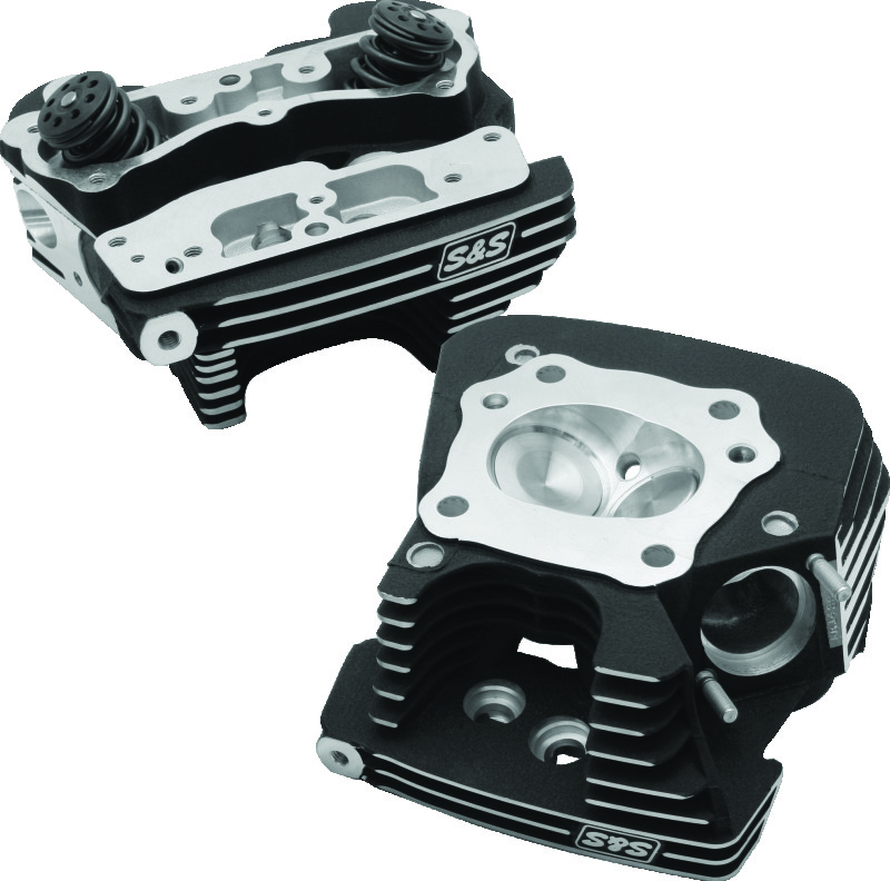 S&S Cycle 90-1293 - 99-05 BT Super Stock 79cc Cylinder Head Kit - Wrinkle Black