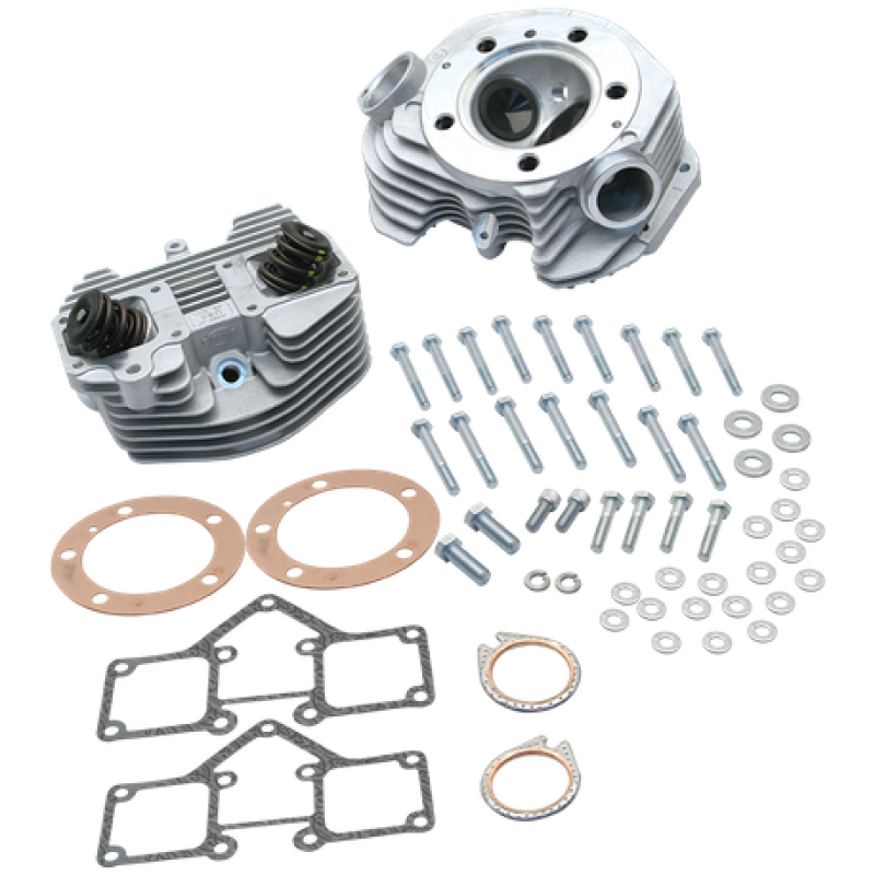 S&S Cycle 90-1488 - 79-84 BT Super Stock 3-5/8in Bore Band Style Dual Plug Cylinder Head Kit - Natural