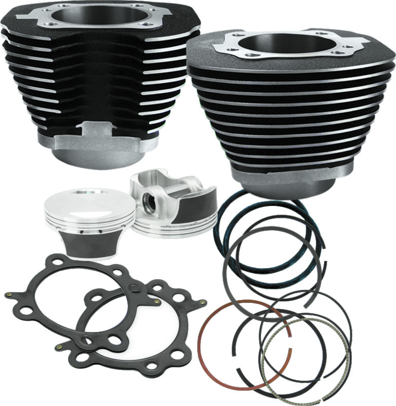 S&S Cycle 910-0206 - 07-17 BT 106in Big Bore Cylinder Kit - Wrinkle Black