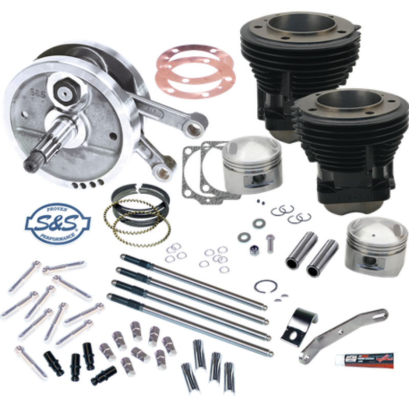 S&S Cycle 91-9134 - 70-84 BT 96in Sidewinder Big Bore Stroker Kit - Gloss Black
