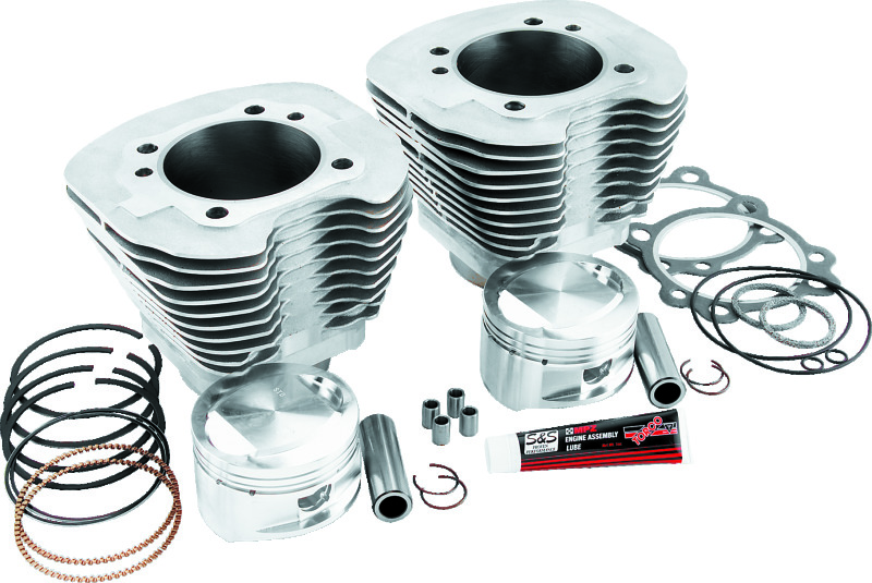 S&S Cycle 910-0200 - 1999+ BT Replacement 3-7/8in Bore Cylinder & Piston Kit For S&S 95in Big Bore Kit - Silver