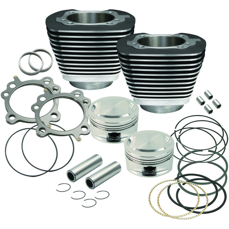 S&S Cycle 910-0204 - 99-06 BT Replacement 3-7/8in Bore Cylinder & Piston Kit For S&S 95in Big Bore Kits- Wblack