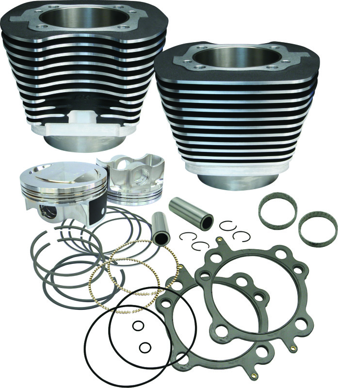 S&S Cycle 910-0205 - 99-06 BT 97in Big Bore Cylinder Kit - Wrinkle Black