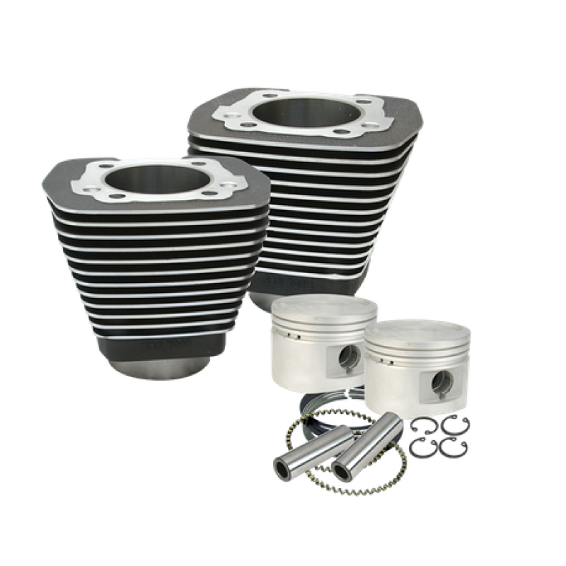 S&S Cycle 910-0182 - 84-99 BT w/ Stock Cylinder Heads 3-1/2in Bore Cylinder & Piston Kit - Wrinkle Black