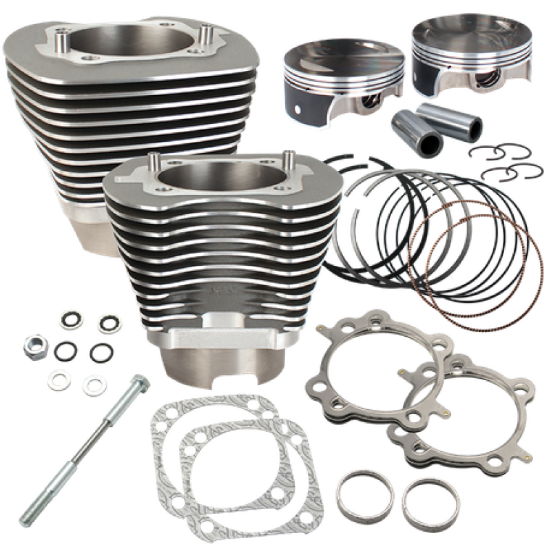 S&S Cycle 910-0469 - 07-16 BT 124in Standard Compression 4-1/8in Big Bore Kit - Stone Gray