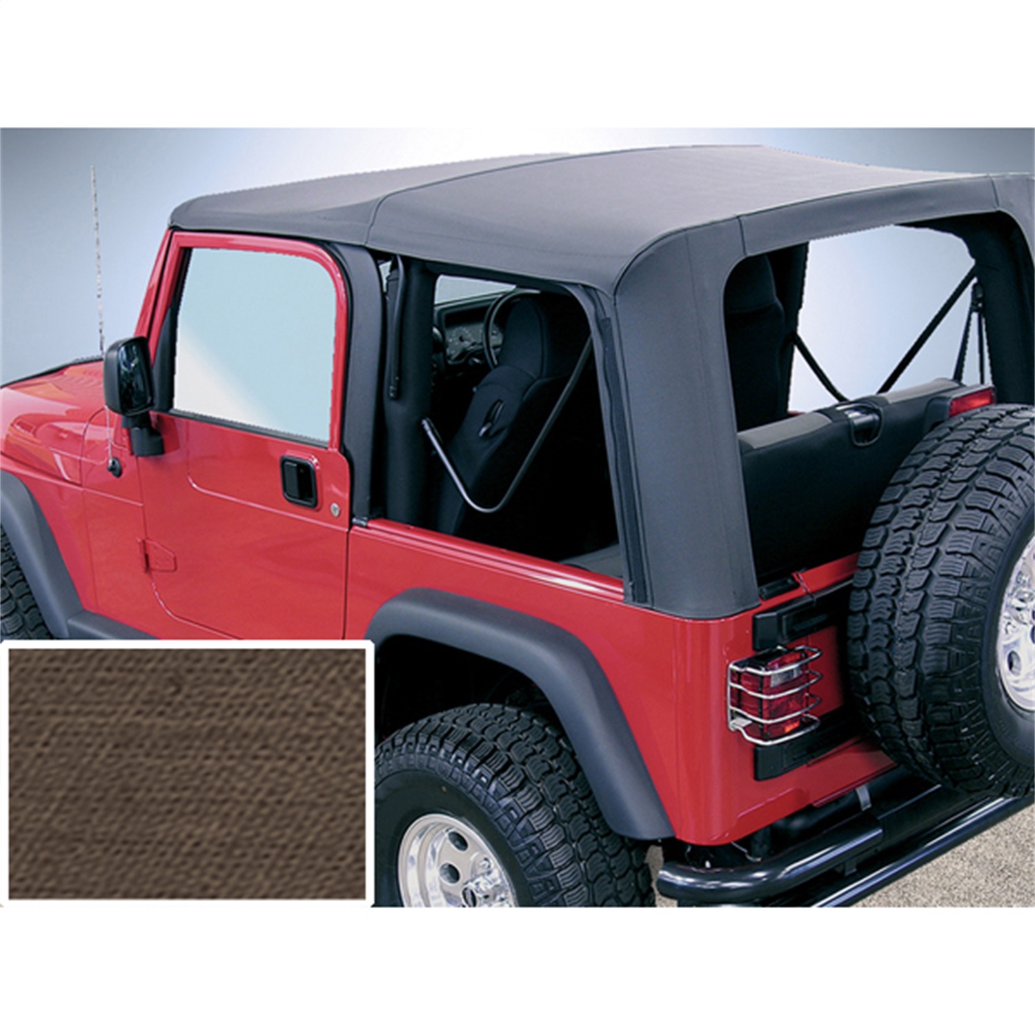 Rugged Ridge 13729.36 - XHD S-Top Khaki Clear Windows 97-06TJ Rugged Ridge 13729.36 - XHD S-Top Khaki Clear Windows 97-06TJ