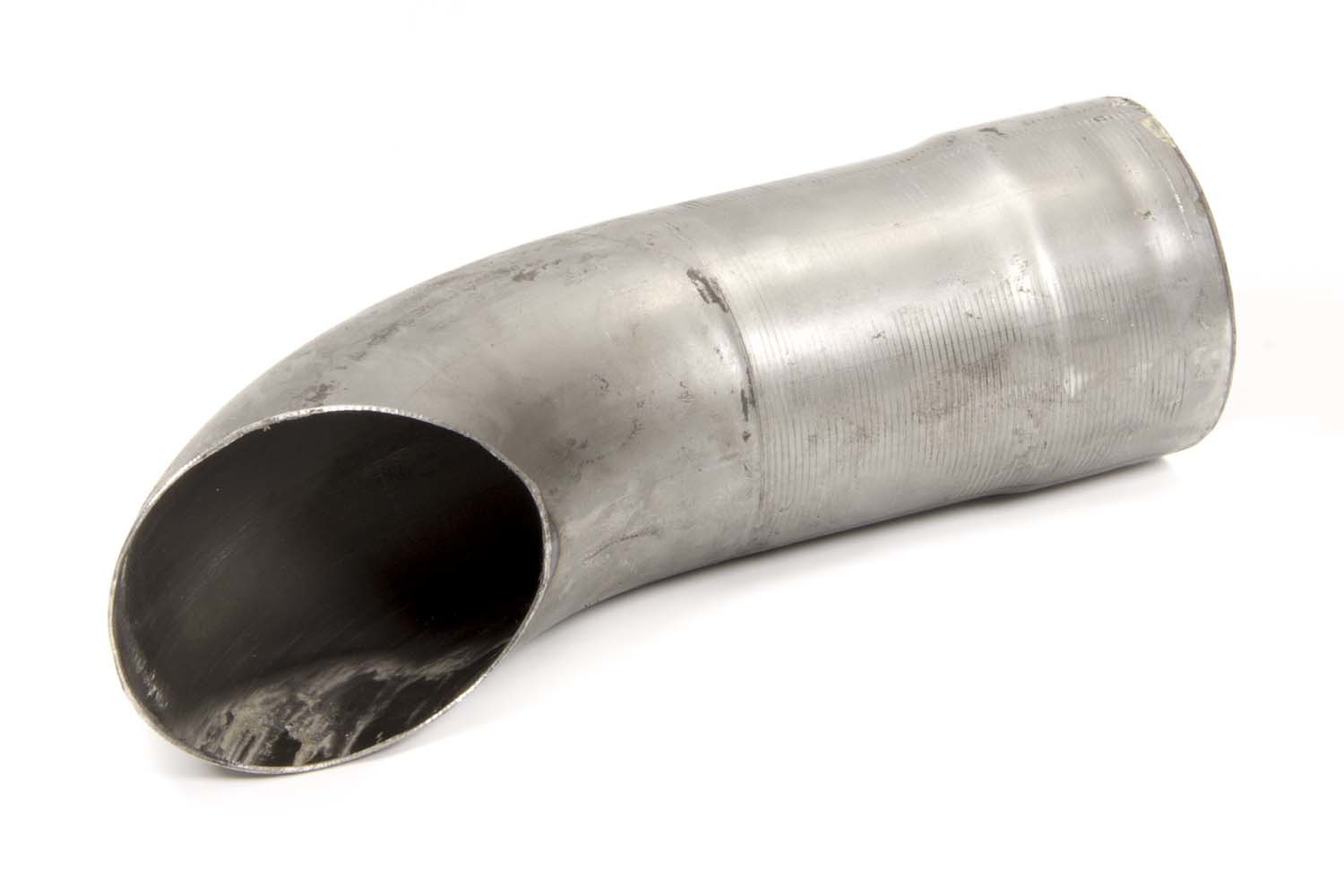 Schoenfeld 3025 - Exhaust Tip - Clamp-On - 3 in Inlet - 3 in Round Outlet - 10 in Long - Single Wall - Cut Edge - Angled Cut - Turnout Style - Steel - Natural - Each