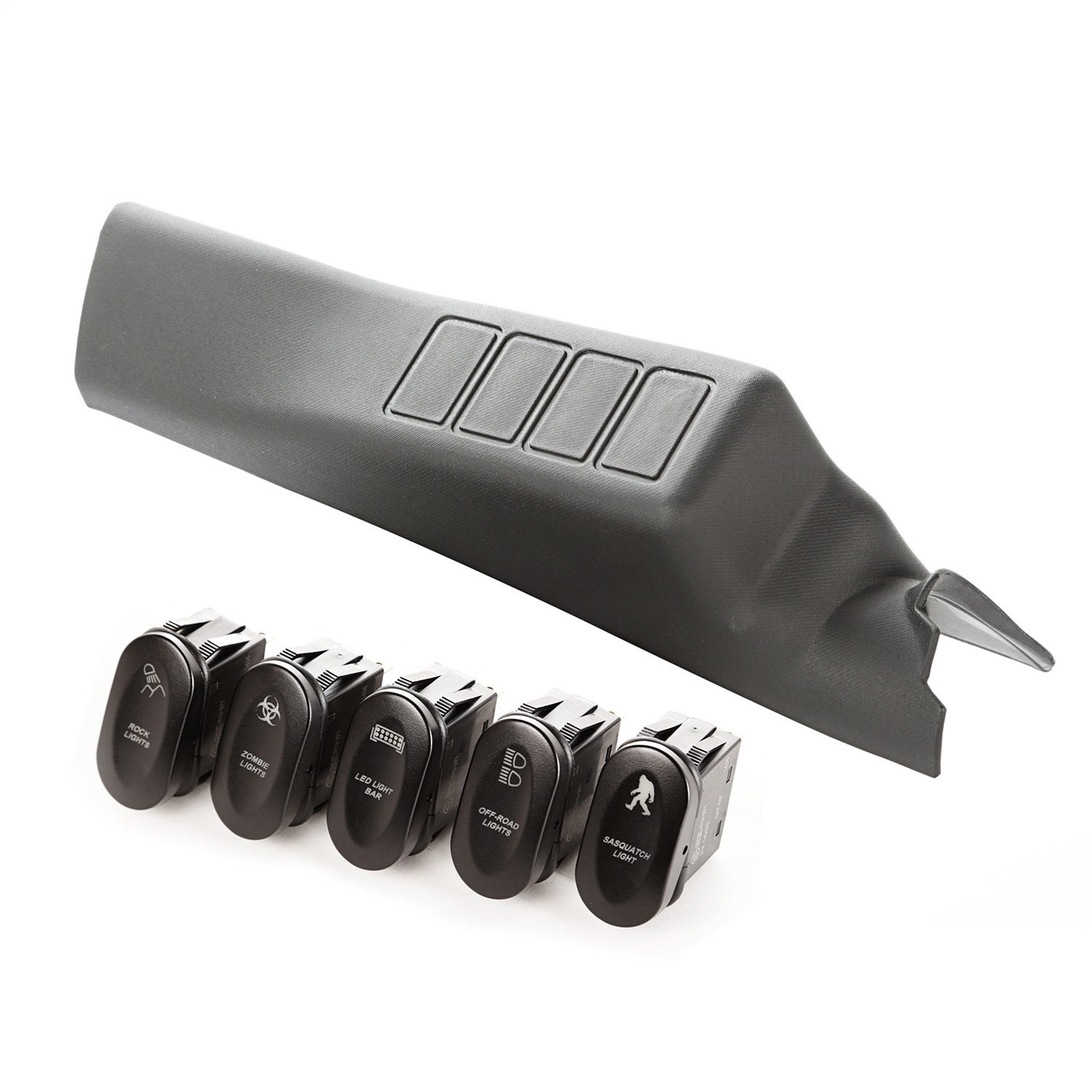 Rugged Ridge 17235.71 - Etched A-Pillar 4 Switch Pod Kit LHD 11-18 JK