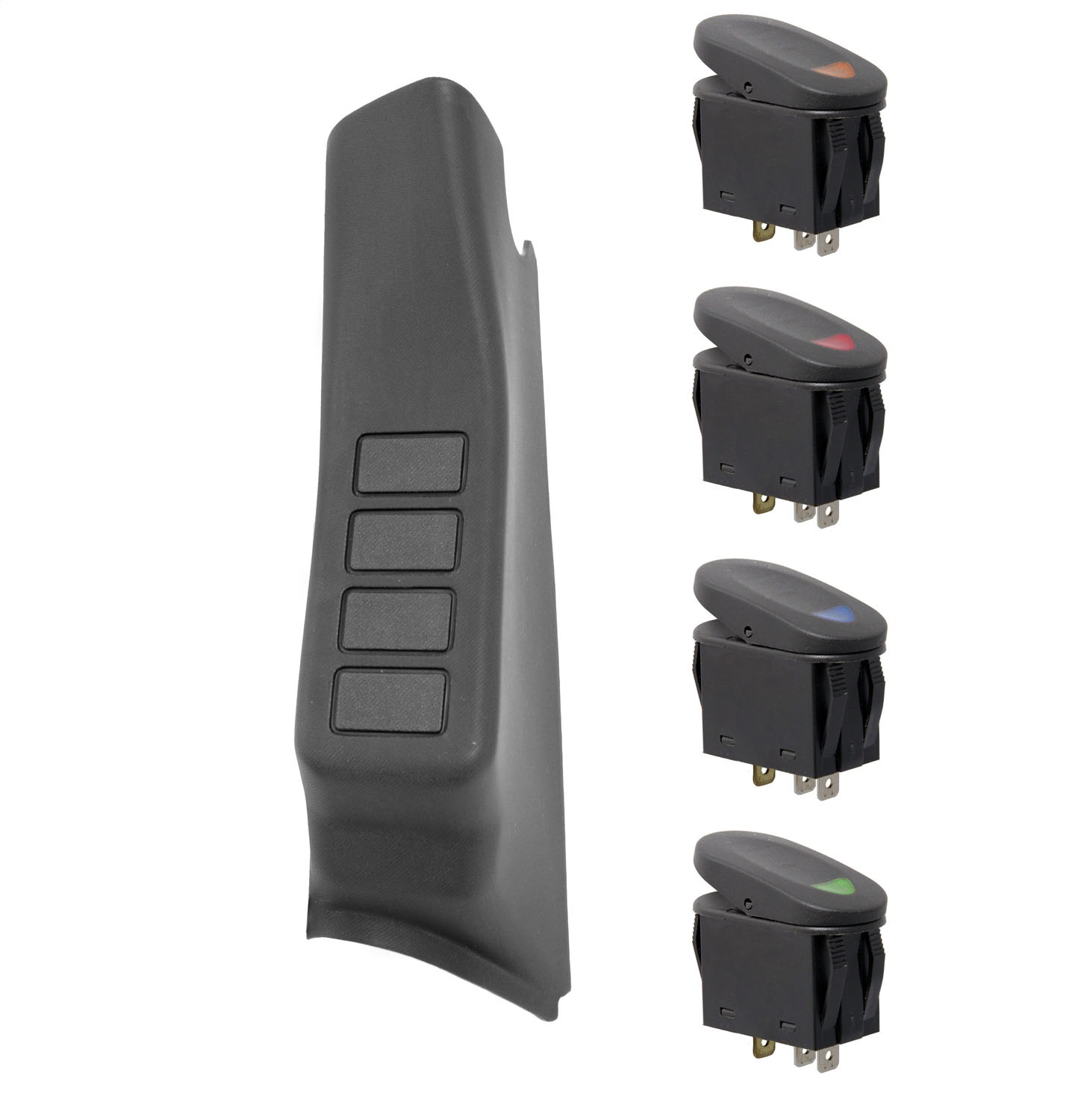 Rugged Ridge 17235.86 - A-Pillar Switch Pod Kit Black LHD 07-10 (JK) Rugged Ridge 17235.86 - A-Pillar Switch Pod Kit Black LHD 07-10 (JK)