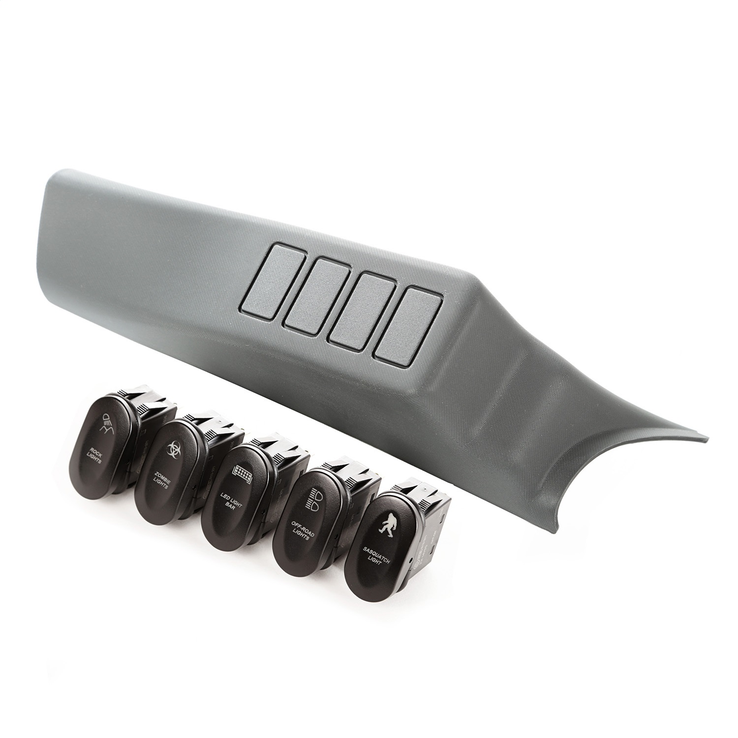 Rugged Ridge 17235.70 - Etched A-Pillar 4 Switch Pod Kit LHD 07-10 JK