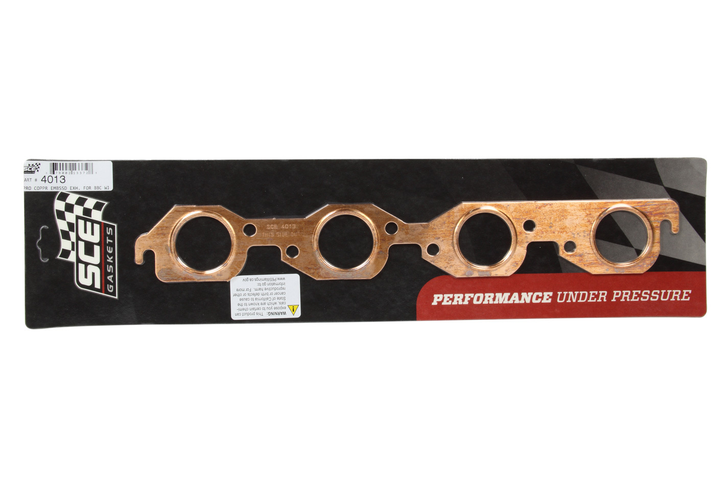SCE Gaskets 4013 - PRO COPPR EMBSSD EXH. FOR BBC WITH 1.875" RND HEADERS