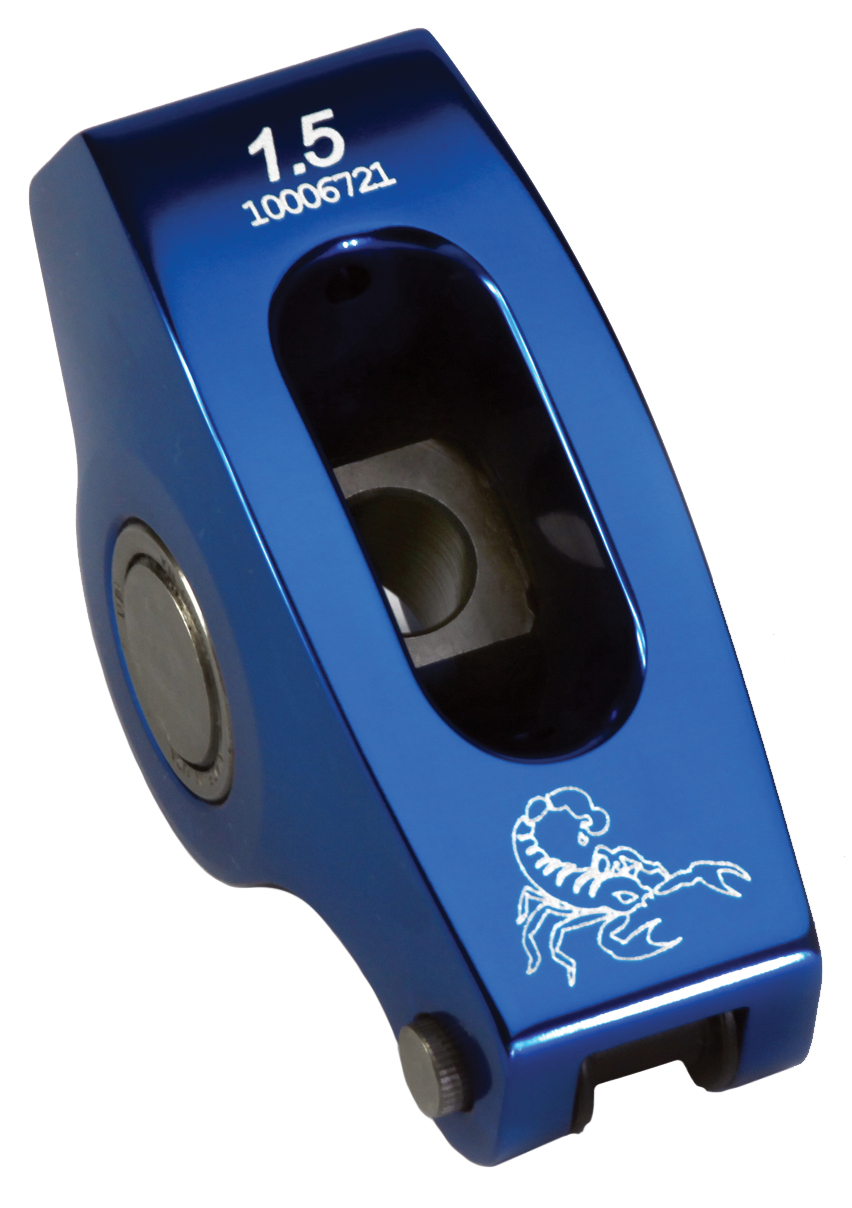 Scorpion Racing Products 1035 - 1.5 Small Block Chevy 3/8 Self-Aligning Blue Race Series Rocker Arms Set of 16