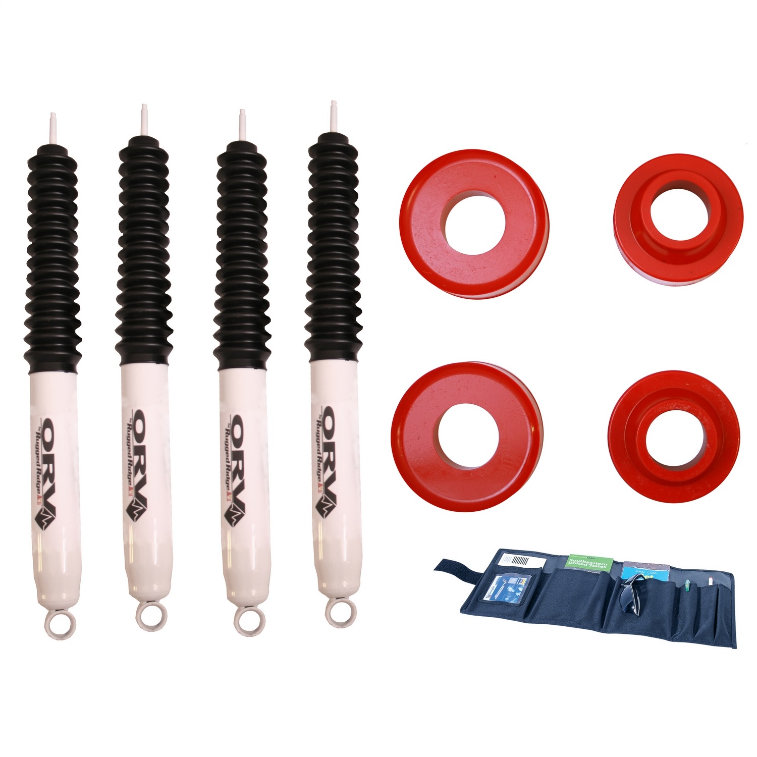 Rugged Ridge 18415.80 - 2-In Coil Spacer Kit Shocks 99-04 Grand Cherokee