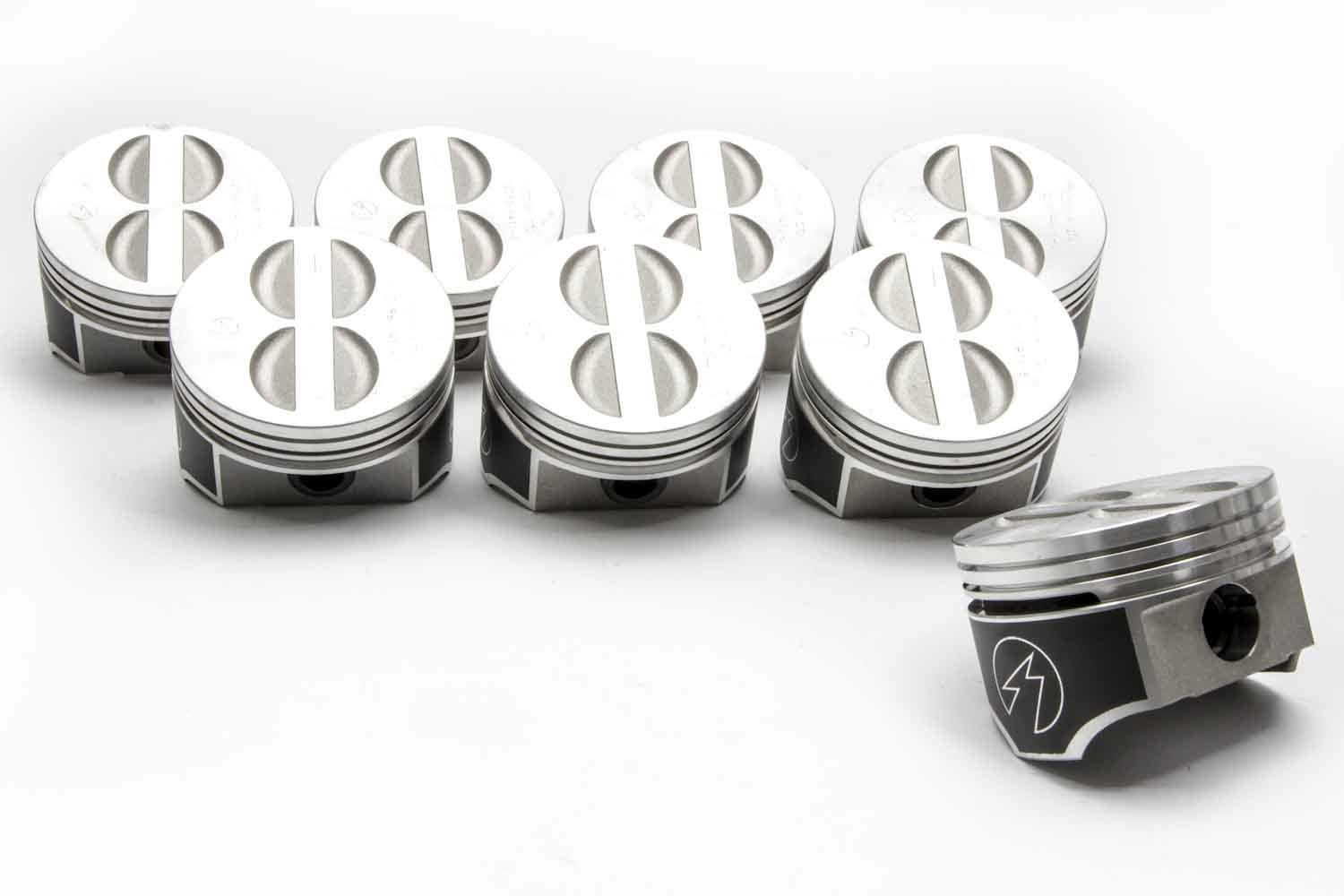 Sealed Power L2256F30 - Piston - Speed Pro - Forged - 4.030 in Bore - 5/64 x 5/64 x 3/16 in Ring Grooves - Minus 6.10 cc - Coated Skirt - Small Block Chevy - Set of 8