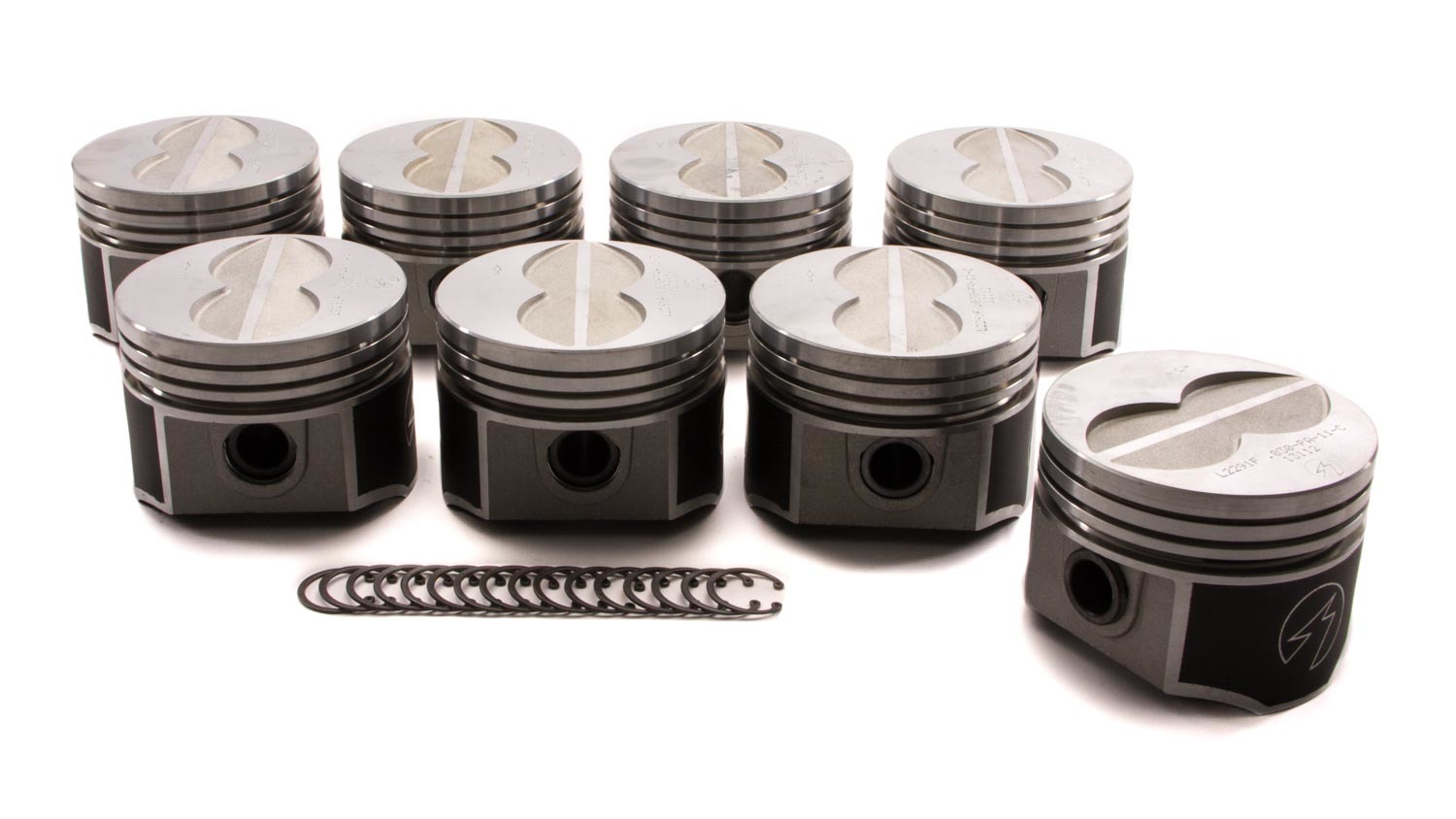 Sealed Power L2291F30 - Piston - Speed Pro - Forged - 4.080 in Bore - 5/64 x 3/32 x 3/16 in Ring Grooves - Minus 10.00 cc - Coated Skirt - Ford FE-Series - Set of 8