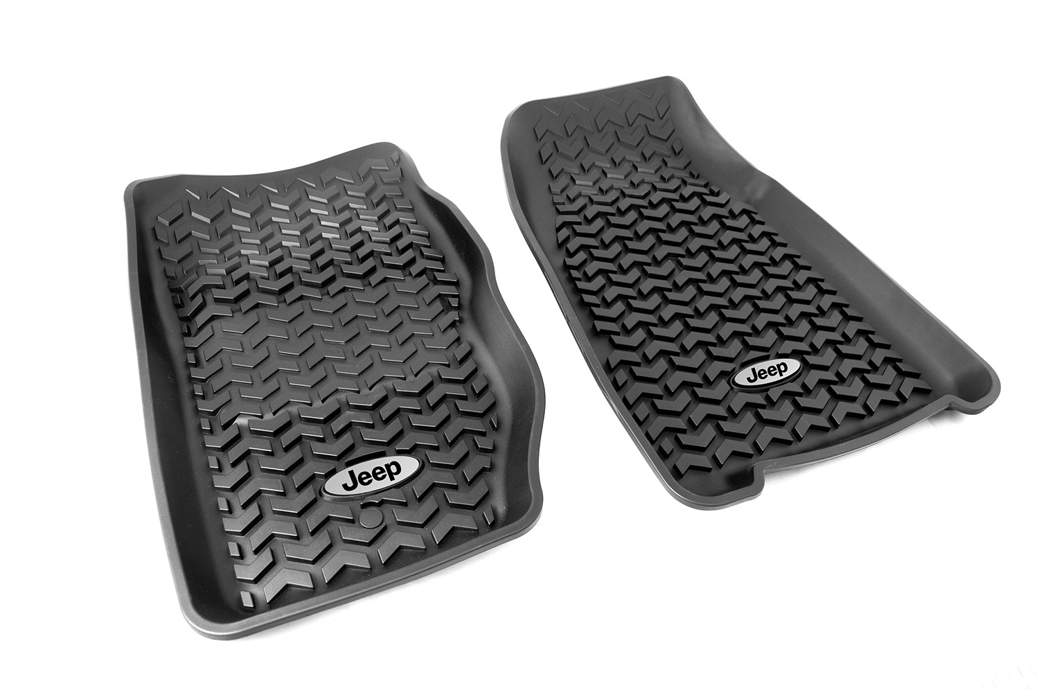 Rugged Ridge DMC-12920.25 - Floor Liner Front Black 1984-2001 Jeep Logo Cherokee XJ