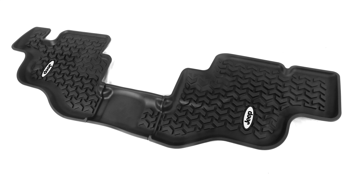 Rugged Ridge DMC-12950.22 - Floor Liner Rear Black 1976-1986 Jeep Logo CJ-7 87-95 Jeep Wrangler YJ