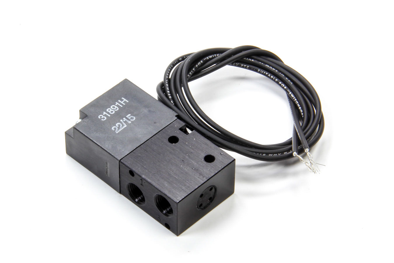 Shifnoid PC310 - CO2 Shifter Solenoid - 12V - 1/8 in NPT - Inlet / Outlet / Exhaust - Override Button - Aluminum - Black Anodized - Each