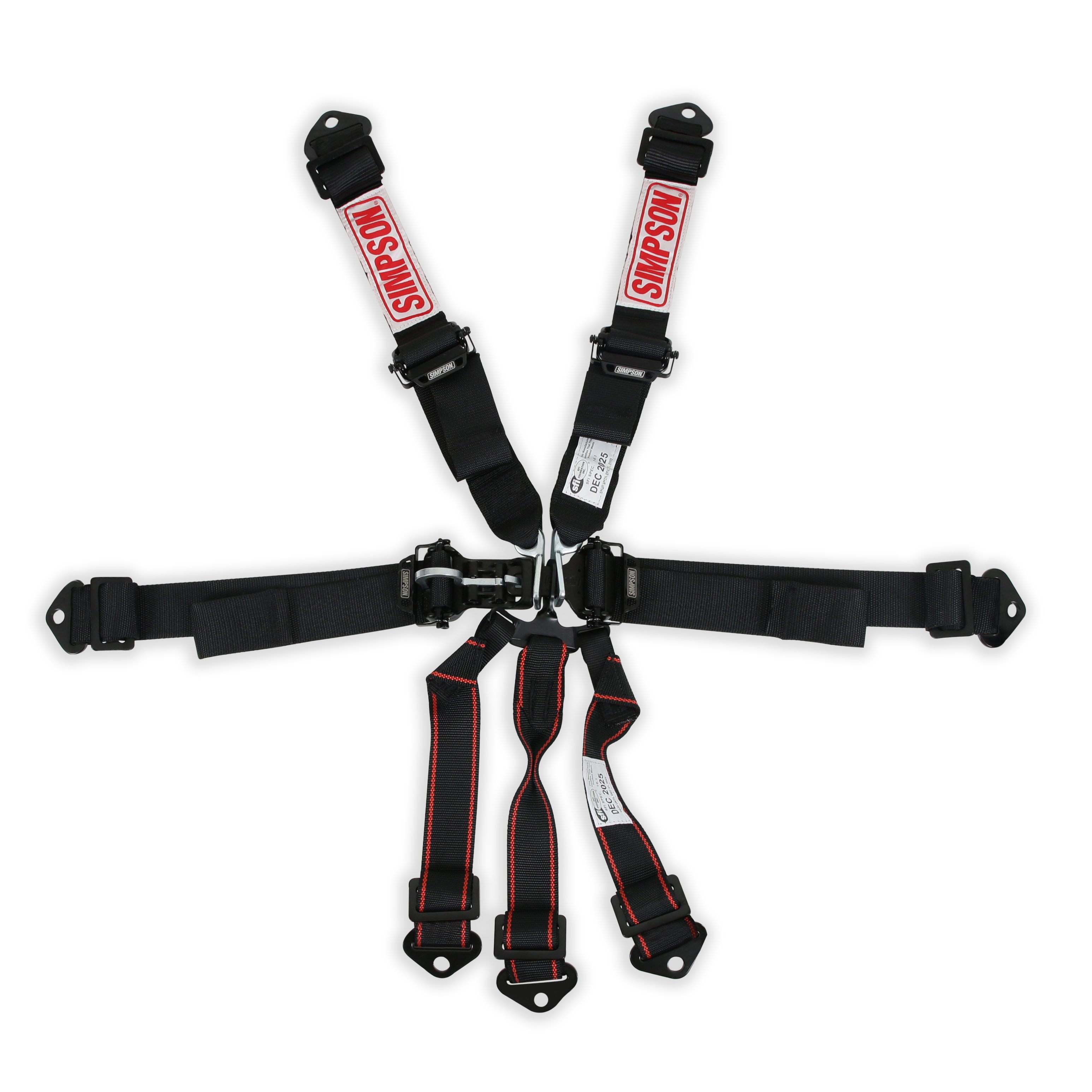 Simpson Safety 12LD7WB - Simpson Latch & Link Harness 2" Double Pull down SFI 16.1