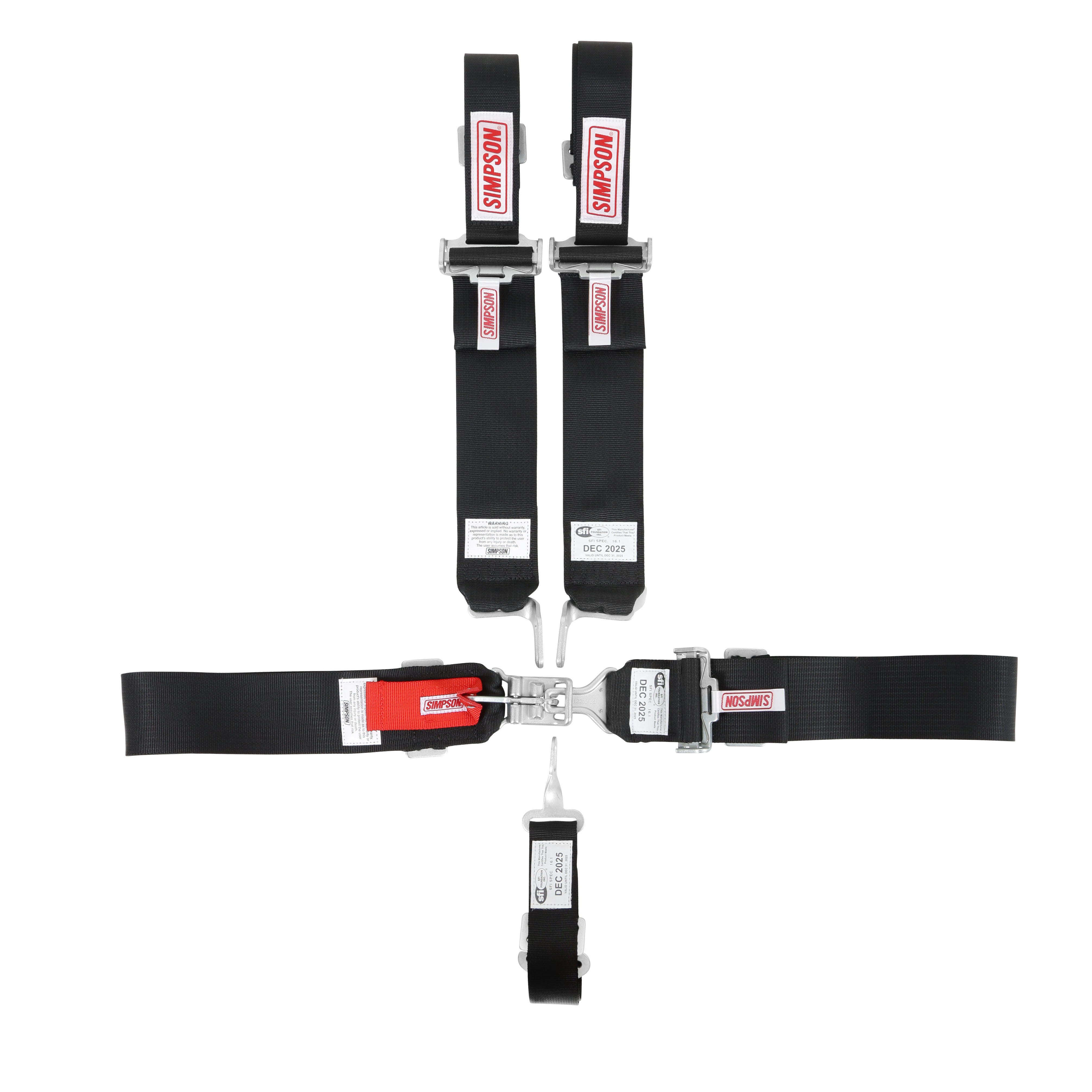 Simpson Safety 29075BKH - Simpson Racing STD. Latch & Link 5pt. Harness