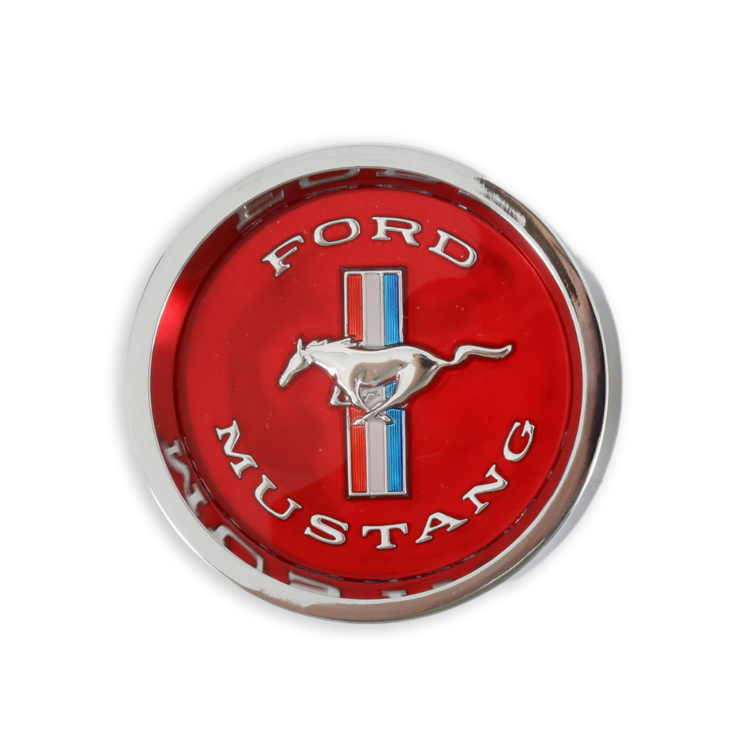 Scott Drake C5ZZ-1130-W - Styled Steel Wheel Center Cap Running Pony Red