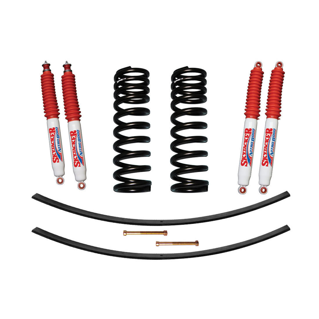 Skyjacker 172PK-N - F-100/F-150 Suspension Lift Kit 73-75 Ford F-100 77-79 F-150 w/Shock Nitro Shocks 1.5-2 Inch Lift Incl. Front Coil Springs Rear Add-A-Leafs