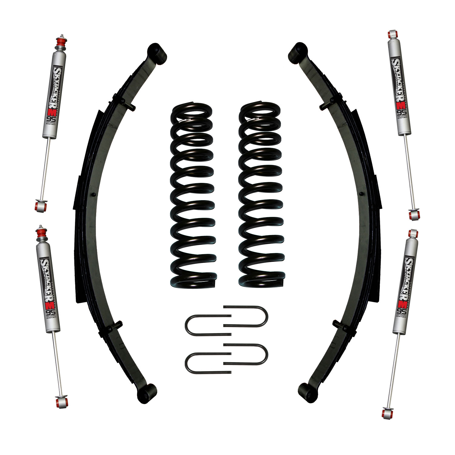 Skyjacker 174BKS-M - Bronco Suspension Lift Kit 78-79 Ford Bronco w/Shock M95 Performance Shocks 4 Inch Lift Incl. Front/Rear Springs Rear U Bolt Kit