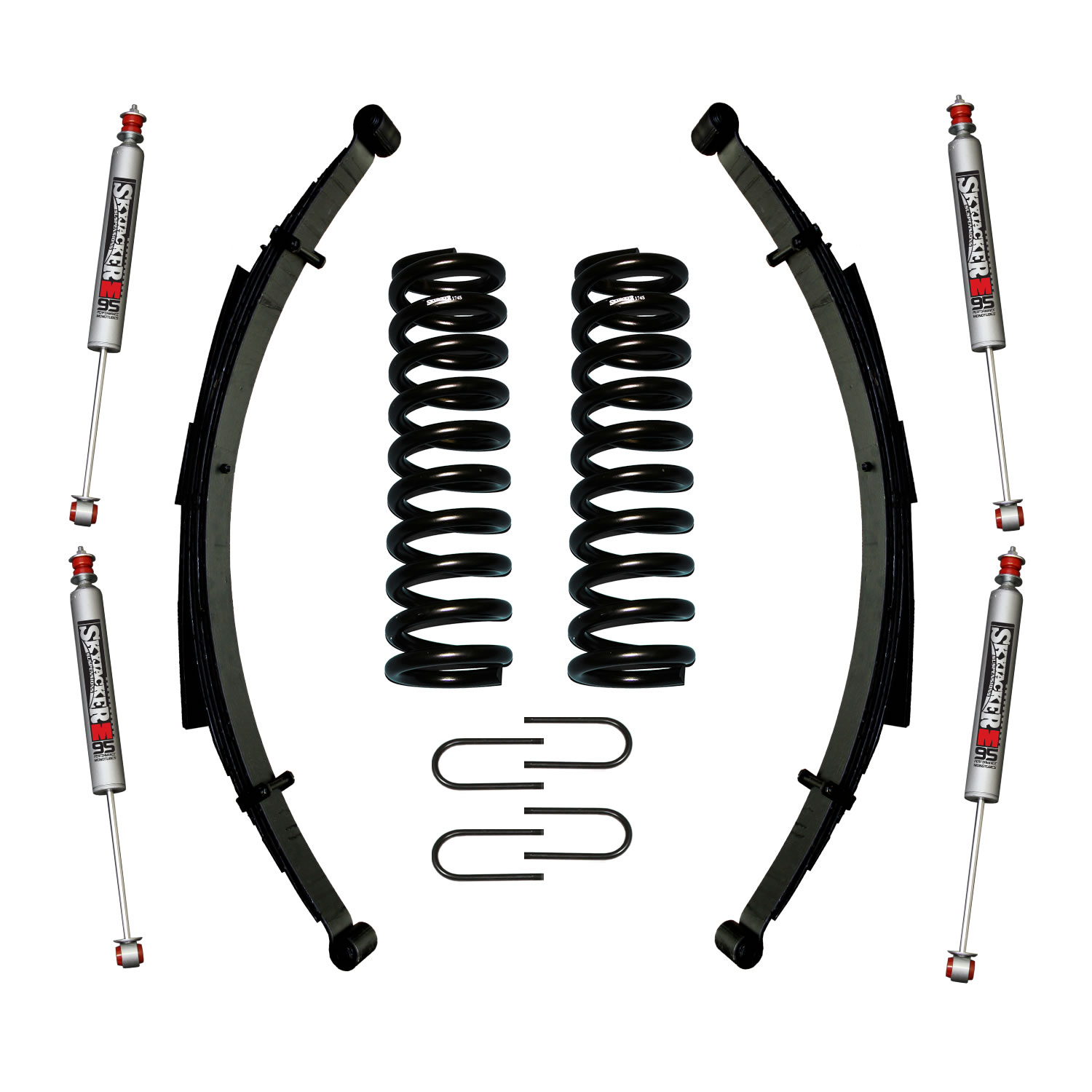 Skyjacker 174PKS-M - F-100/F-150 Suspension Lift Kit 73-75 F-100 77-79 F-150 w/Shock M95 Performance Shocks 4 Inch Lift Incl. Front/Rear Springs Rear U Bolt Kit