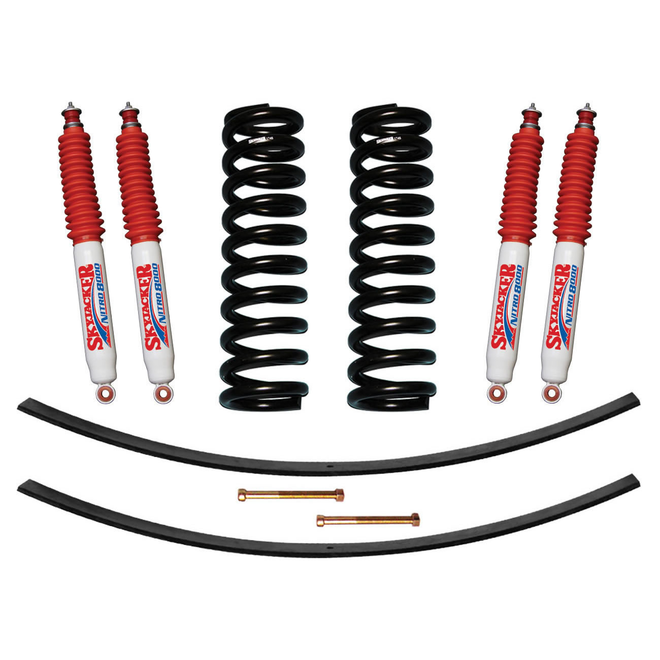 Skyjacker 174PK-N - F-100/F-150 Suspension Lift Kit 73-75 F-100 77-79 F-150 w/Shock Nitro Shocks 4 Inch Lift Incl. Front Coil Springs Rear Add-A-Leafs