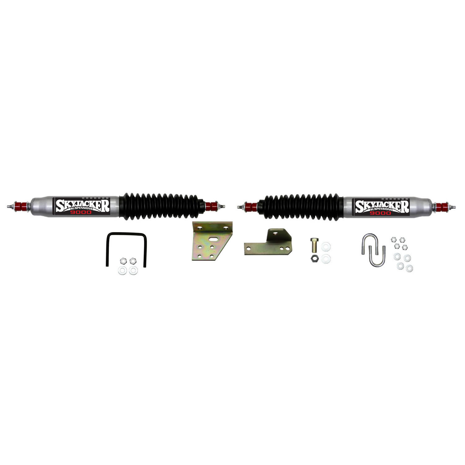 Skyjacker 9275 - Steering Stabilizer Dual Kit Silver w/Black Boots 79-83 Toyota Pickup