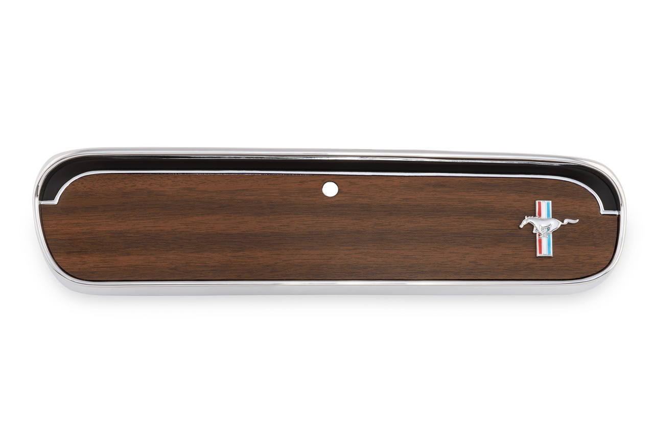 Scott Drake C5ZZ-6506024-C - Glove Box Door Metal Backed Woodgrain with Running Horse Emblem